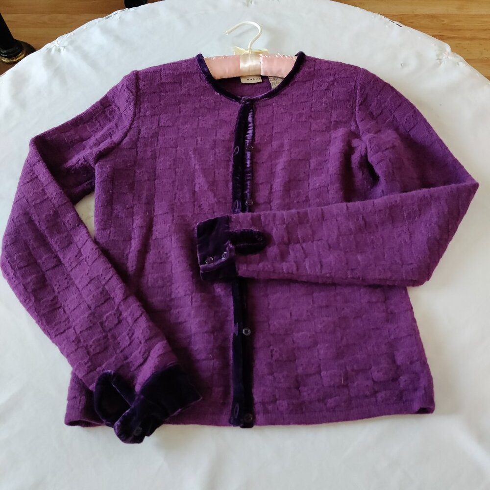 Easel Lambswool Angora Blend Sweater Cardigan Small